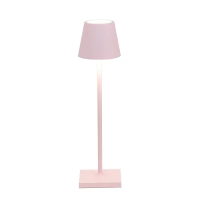 Afbeelding van Zafferano, Poldina Micro Lamp, Oplaadbare Snoerloze Tafellamp met Touchbediening, Geschikt voor Binnen en Buiten, Dimmer, 2200 3000 K, Hoogte 27,5 cm, Roze kleur