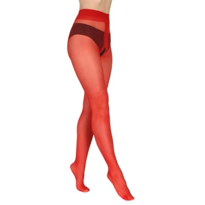 Afbeelding van BANANALU 20 Den Ouvert panty met open kruis, rood, XL