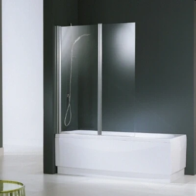 Afbeelding van Novellini Aurora 2 spatscherm delig 120x150 cm h.glas mat chr.