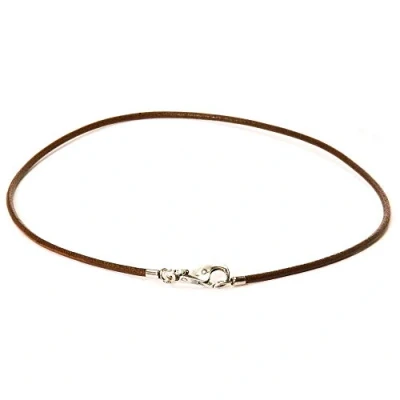 Afbeelding van Trollbeads Leren halsketting bruin zonder sluiting, 43 EU, Leer, Zoetwaterparels.