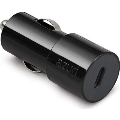 Afbeelding van Azuri Autolader met USB Type C Poort, Universeel, Zwart, 3 amp
