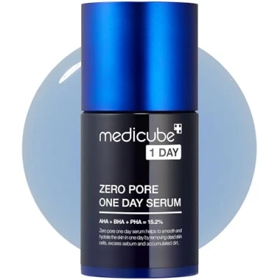 Afbeelding van Medicube Zero Pore One Day Serum 30ml met AHA+BHA+PHA en allantoïne tegen vergrote poriën 10,8% minder na één dag aanbrengen