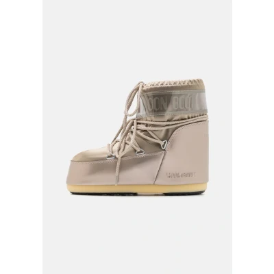 Afbeelding van Moon Boot ICON LOW Glance Unisex Veterboots, Maat: 42 44, Platinum Imitatieleer/ textiel