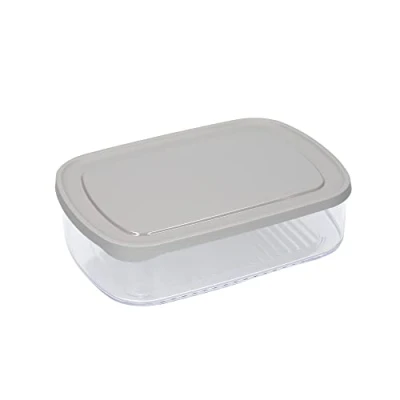 Afbeelding van MasterClass Kaas Koelkast bewaardoos met Deksel, Grote Luchtdichte Voedselcontainer voor Stukjes en Plakjes Grijs Deksel Diepvriezer, 1700ml