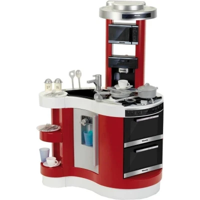 Afbeelding van Theo Klein Miele Speelkeuken Voor Kinderen vanaf 3 jaar 39 x 63 95 cm Met Licht en Geluid Incl. 25 extra Accessoires Magnetron Oven