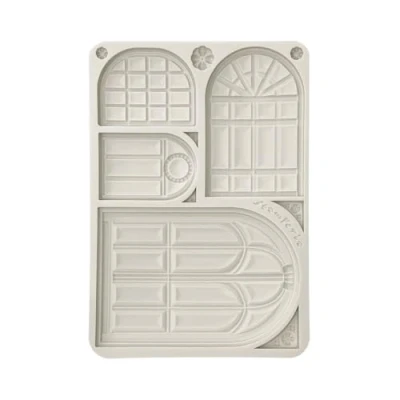 Afbeelding van Stamperia Silicon Mould A5 for Scrapbooking, Bullet Journals and More, Non Stick Surface, Suitable Air Dry Clay, Resin Perfect Crafts Gifting (Masquerade, Windows)