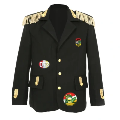 Afbeelding van Di Bartelomeo Oeteldonk Jasje Heren Luxe Met Emblemen Carnavalskleding Carnaval Zwart Gouden Details Maat 58