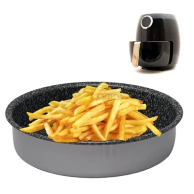 Afbeelding van NAMAI Bakplaat voor luchtfriteuse vaatwasmachinebestendig aluminium steenlook (18 cm)