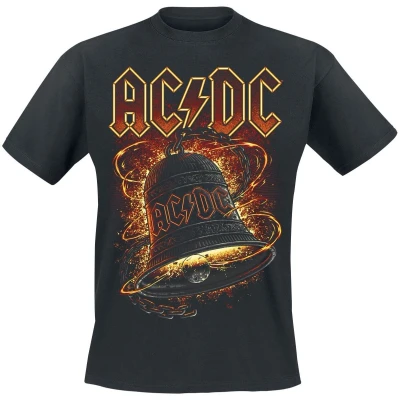 Afbeelding van AC/DC Hells Bells Burning T shirt zwart 3XL Katoen Heren Band merch, Bands