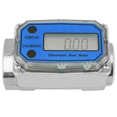 Afbeelding van Digitale debietmeter, mini turbinedoorstromingsmeter, voor , kerosine, benzine, 15 120 l/min, ± 1% meetnauwkeurigheid, 1 inch NPT(blauw)