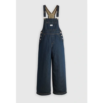Afbeelding van Levi&#039;s dames Wide fit tuinbroek van denim met logo in de kleur Indigo, maat: XS