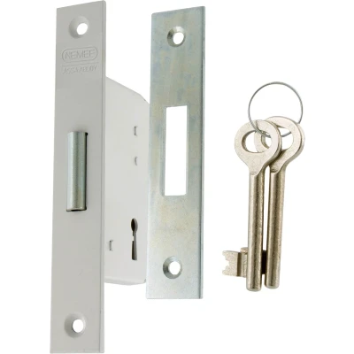 Afbeelding van Nemef schuifdeurslot type 605/40 rechts en links 153 x 25 mm gelakt