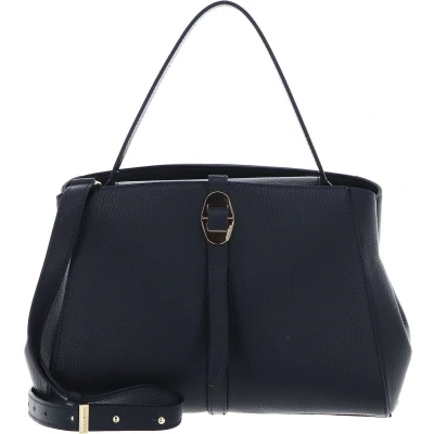 Afbeelding van COCCINELLE Leren Handtas Schoudertas Chara Handbag Grained Leather Midnight Blue Donkerblauw