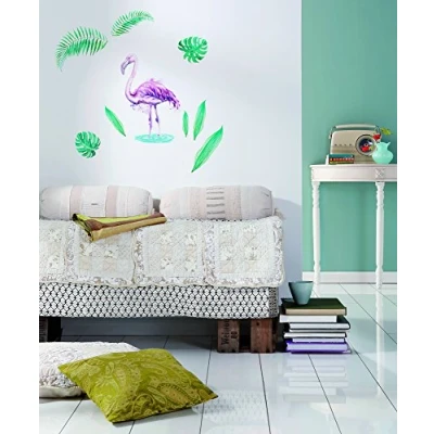 Afbeelding van Komar Wandfolie Flamingo 50x70 cm (breedte x hoogte), zelfklevende wandtattoo (set, 9 delig)