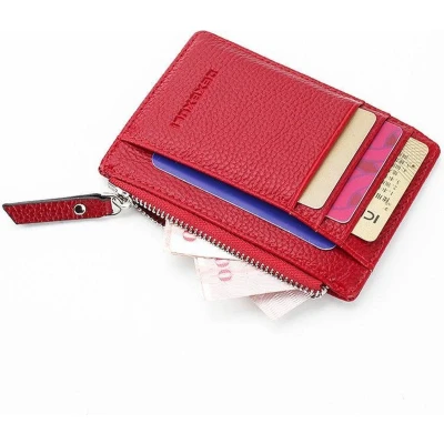 Afbeelding van Trendy Mini Portemonnee Creditcardhouder Pasjeshouder Rood