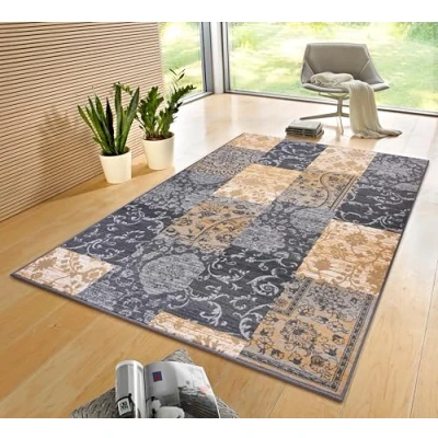 Afbeelding van Vloerkleed Bloques 160x230cm Grijs Vintage 123vloerkleed.nl is de online webshop voor vloerkleden en woonaccessoires.