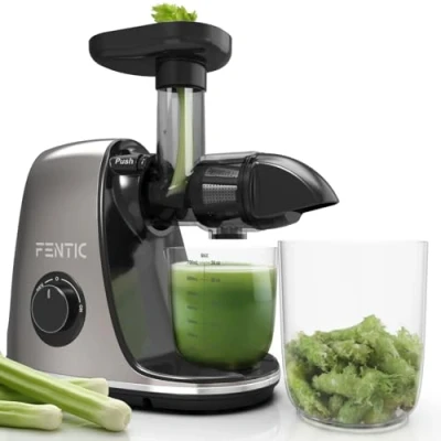Afbeelding van Fentic Slowjuicer Juicer Groenten en Fruitpers 700ml Antraciet