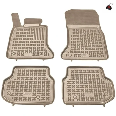 Afbeelding van M MOTOS Beige auto vloermatten van rubber voor BMW 5 Serie (F11) 2010 2013 Maak uw reis comfortabeler met antislip automatten alle weersomstandigheden, bescherming tegen vuil