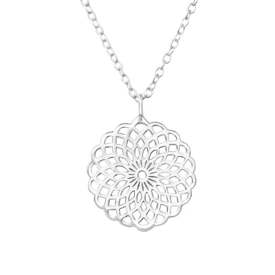Afbeelding van ketting dames Zilveren met hanger, mandala WeLoveSilver