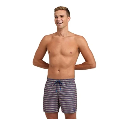 Afbeelding van ARENA Men&#039;s Beach Boxer Allover Swim Trunks, Navy freak Multi, S, S