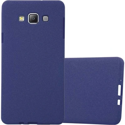 Afbeelding van Cadorabo Hoesje geschikt voor Samsung Galaxy A7 2015 in FROST DONKER BLAUW Beschermhoes gemaakt van flexibel TPU silicone Case Cover