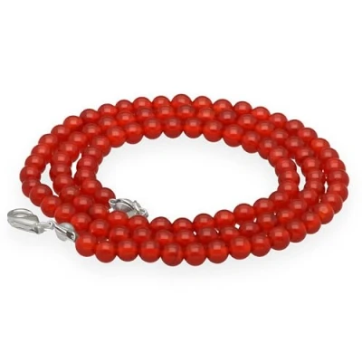 Afbeelding van Lebensquelle Plus Edelsteen kogelketting + 925 zilveren sluiting, Ø 4 mm kogels, karabijnsluiting, 45 cm lang, hoogwaardige ketting, Roestvrij staal, Lapis lazuli