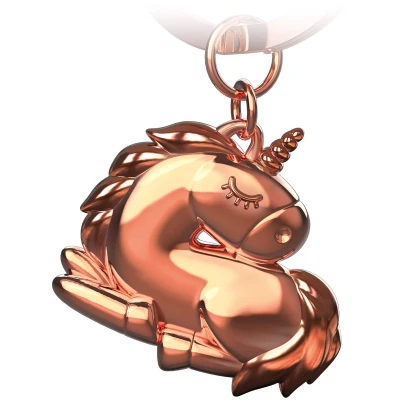 Afbeelding van FABACH Sleepy eenhoorn sleutelhanger, slapende geluksbrenger voor dames, hanger als cadeau beste vriendin, partner, Roségoud, Eén maat, sleutelhanger