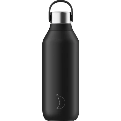 Afbeelding van Thermosfles Zwart Abyss Black 500 Ml Siliconen/RVS/Kunststof Chilly&#039;s Series 2 7,5 X 22 Cm