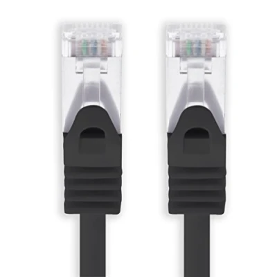 Afbeelding van 15m zwart 1 stuk CAT.7 Ethernet Cable Gigabit LAN Netwerkkabel RJ45 Sftp (ruwe kabel) Kabel Patchkabel (SET) 10000Mbit/s 500 MHz afgemonteerd met 2 pluggen Cat6a