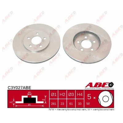 Afbeelding van ABE Remschijven C3Y027ABE