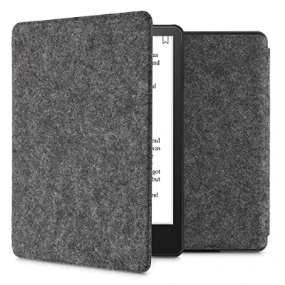 Afbeelding van kwmobile hoes geschikt voor Amazon Kindle Paperwhite 11. Generation 2021 e reader beschermhoes van vilt donkergrijs