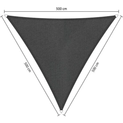 Afbeelding van Shadow Comfort® Gelijkzijdige driehoek schaduwdoek UV Bestendig Zonnedoek 500 x CM Carbon Black