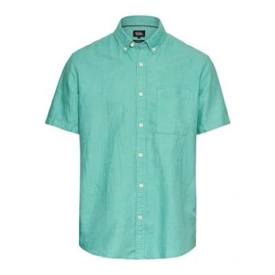 Afbeelding van camel active Korte mouwen overhemd van een katoen linnenmix Maat menswear 6XL Groen