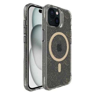 Afbeelding van Apple iPhone 15 Glitter Hoesje Kunststof imoshion Hardcase/Backcover Goud Telefoonhoesje
