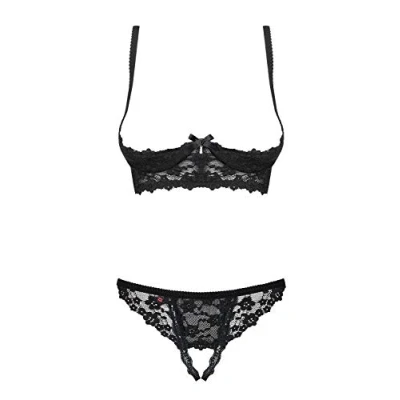 Afbeelding van Obsessive Letica 2 pcs Cupless Set Zwart S/M