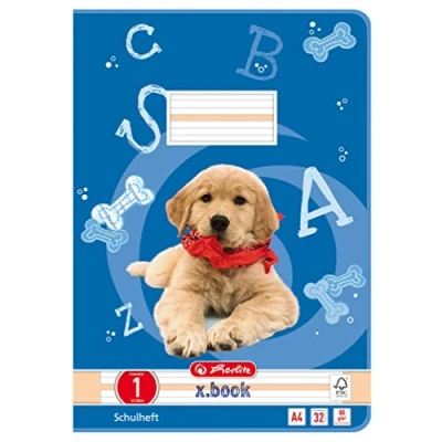 Afbeelding van Herlitz 10767242 schrift A4 liniatuur 01, 32 vellen, motief: hond, FSC mix, 5 stuks