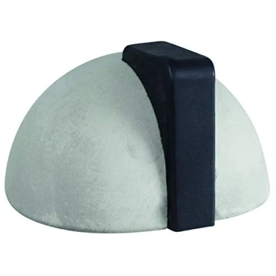 Afbeelding van WAGNER Vloer deurstopper KONKRET HEMISFEER MEDIUM diameter Ø 92 x 95 52 mm, van beton, grijs, stop thermoplastisch rubber, zwart, zware kwaliteit, om neer te zetten 15518901