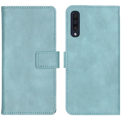 Afbeelding van Samsung Galaxy A50 Hoesje Kunstleder iMoshion Bookcase Lichtblauw Telefoonhoesje