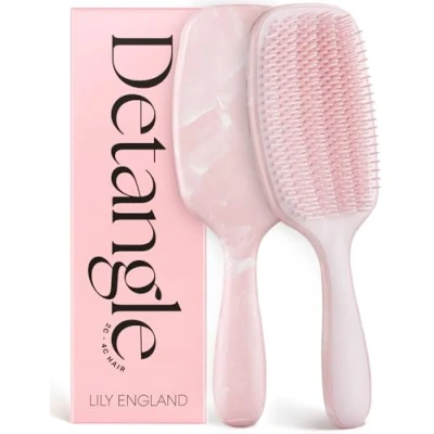 Afbeelding van Lily England Krullende haarborstel voor ontwarren en stylen pijnvrije krulborstel nat droog haar met flexibele haren gemakkelijk vast te houden krullend vrouwen 3c