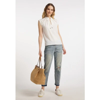 Afbeelding van Dreimaster Blouse shirt Dames wolwit