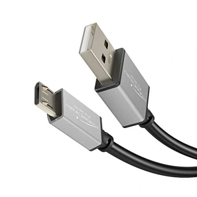 Afbeelding van KabelDirekt Micro USB 2.0 kabel 2 m (High Speed datakabel en oplaadkabel, geschikt voor smartphones tablets met aansluitpunt, zwart/space grey)