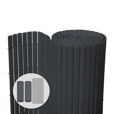 Afbeelding van vounot Pvc privacyscherm, extra versterkt, met dubbelzijdige bevestigingsclips, voor tuin, balkon en terras, corrosiebestendig weerbestendig, 80 x 300 cm, grijs