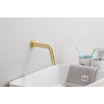 Afbeelding van Saniclear Brass inbouw toiletkraan geborsteld messing / mat goud