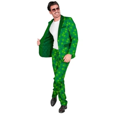 Afbeelding van Widmann St. Patricks Day pak heren, jas en broek, Ierland, klaverblad