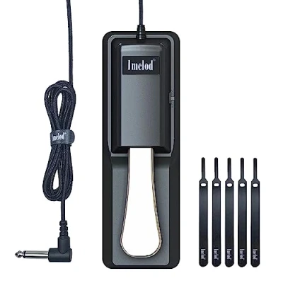 Afbeelding van Imelod Digitale piano en keyboard sustain pedaal voor Yamaha, Roland, Casio, Korg, Behringer, Moog Universal voetpedaal zwart