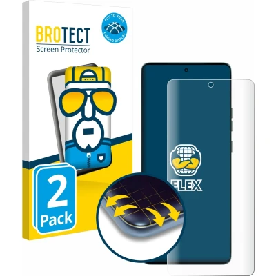 Afbeelding van BROTECT Screenprotector voor Motorola Edge 50 Folie Beschermfolie transparant volledig dekking (2 Stuks)