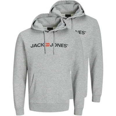 Afbeelding van Jack &amp; Jones 2ER PACK CORP Hoodie, Heren, Maat: XXL, Light grey melange