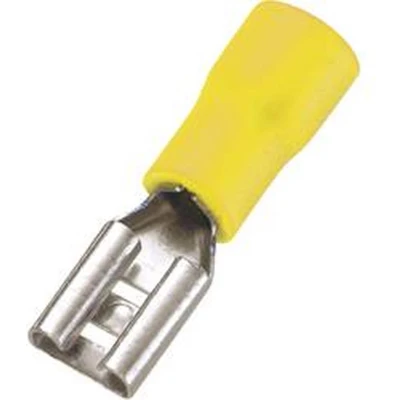 Afbeelding van TRU COMPONENTS 1572133 Platte stekker (female) Insteekbreedte: 6.4 mm Insteekdikte: 0.8 180 Deels geïsoleerd Geel