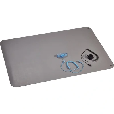 Afbeelding van Wolfgang Warmbier ESD bureaumatset Platina grijs (l x b) 900 mm 610