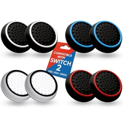 Afbeelding van MatoSan® Thumbstick Grip Caps for Switch 2 Silicone Joystick Covers Compatible with Controllers Ergonomic Non Slip Thumb Grips Precise Control (Version 1)